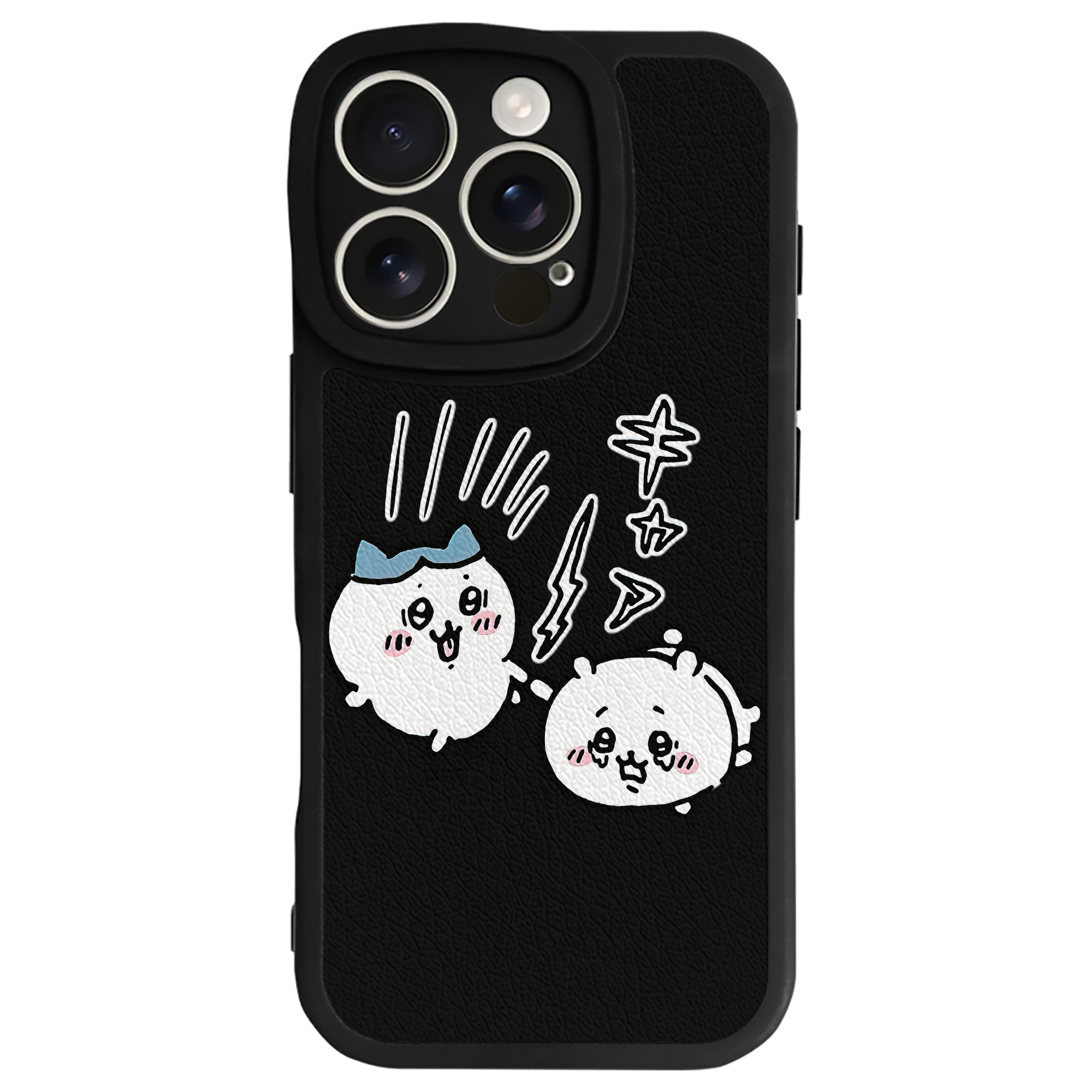 （画像用） ちいかわ ハチワレ Chii-kawa hachiware 【iPhone 16シリーズ対応】シリコンスマホケース（レザー調） 材質：シリコン